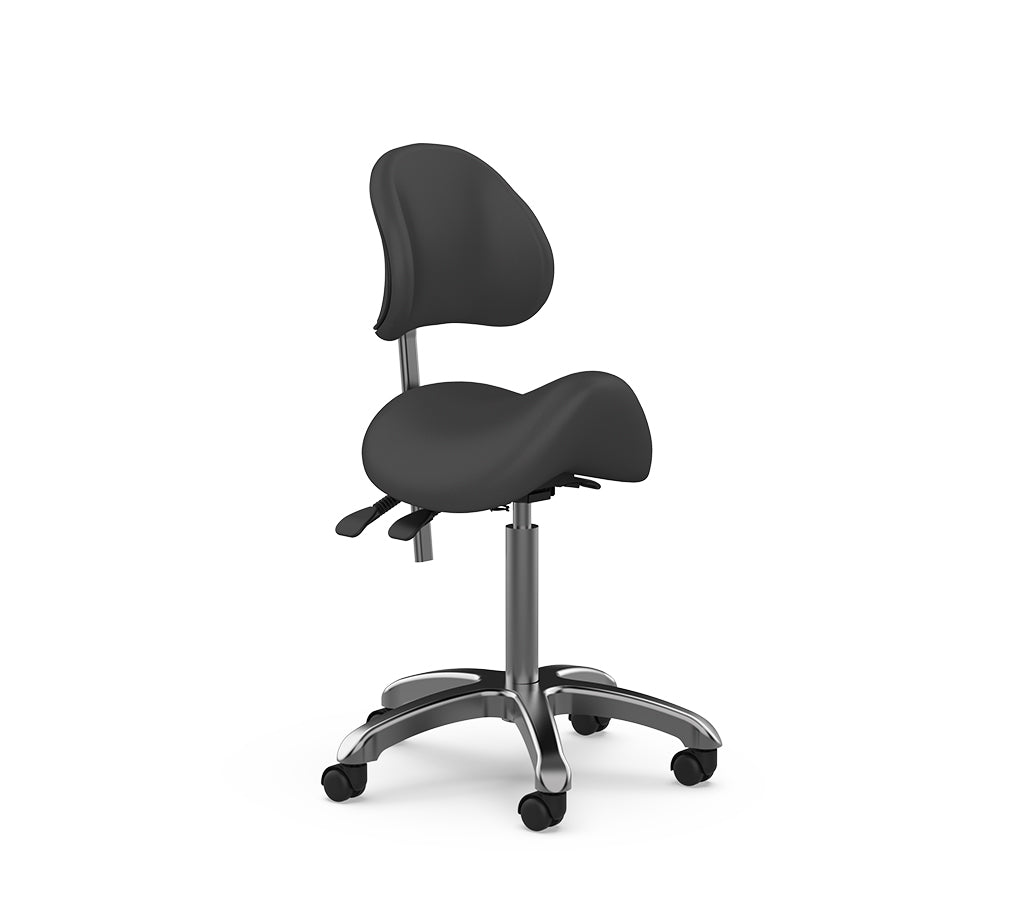 1025A Adjustable Saddle Stool with Back