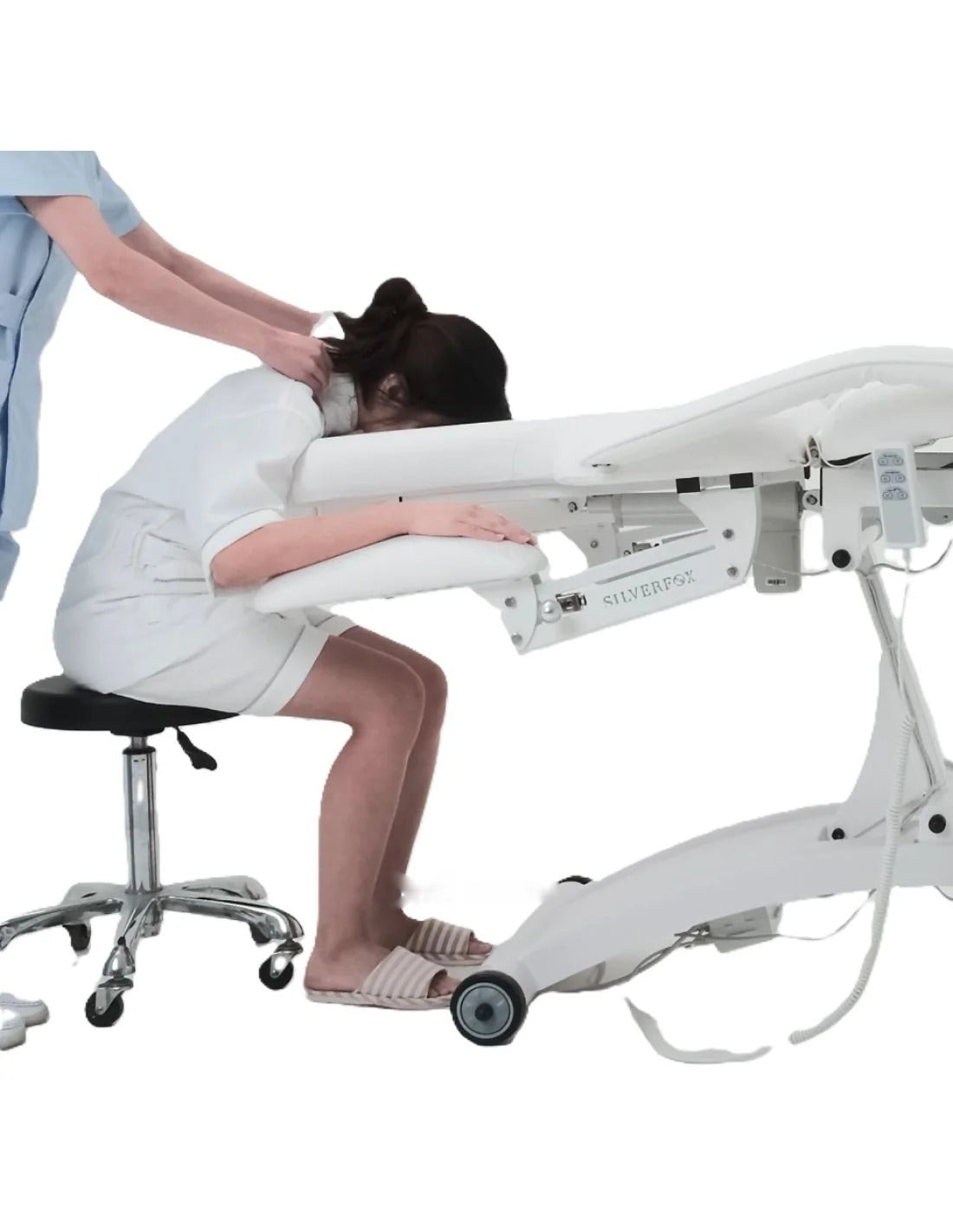 Elektryczna leżanka fizjoterapeutyczna Rose E3 - biały
