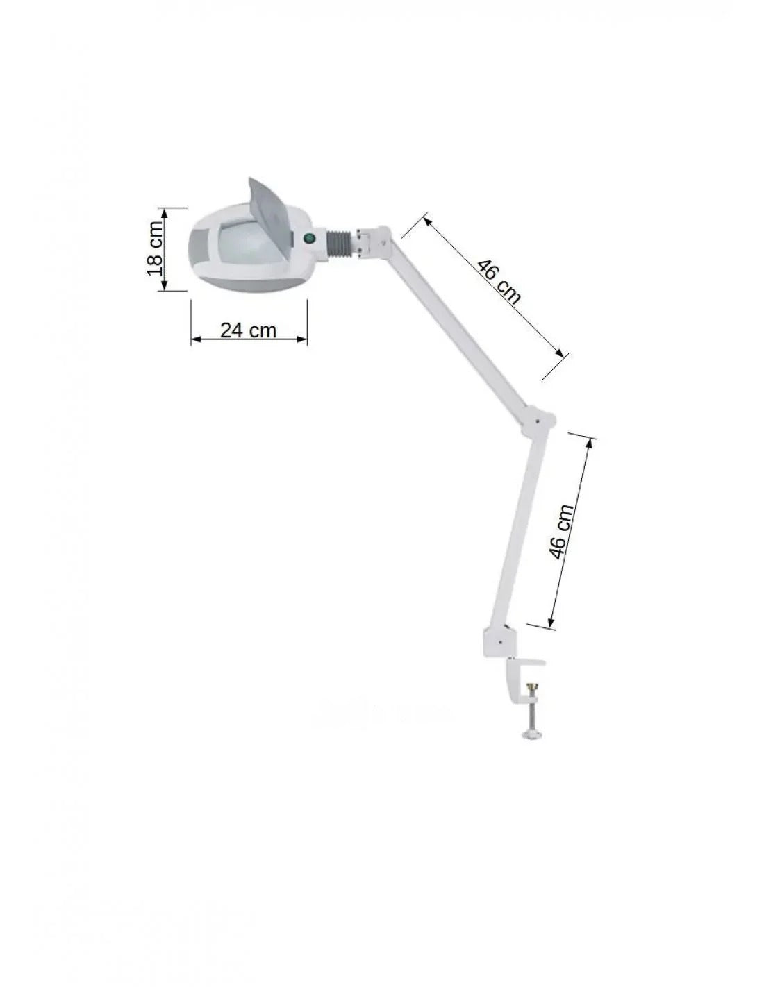 Lampa LED z lupą Rigel 3 - 5 dioptrii z uchwytem stołowym