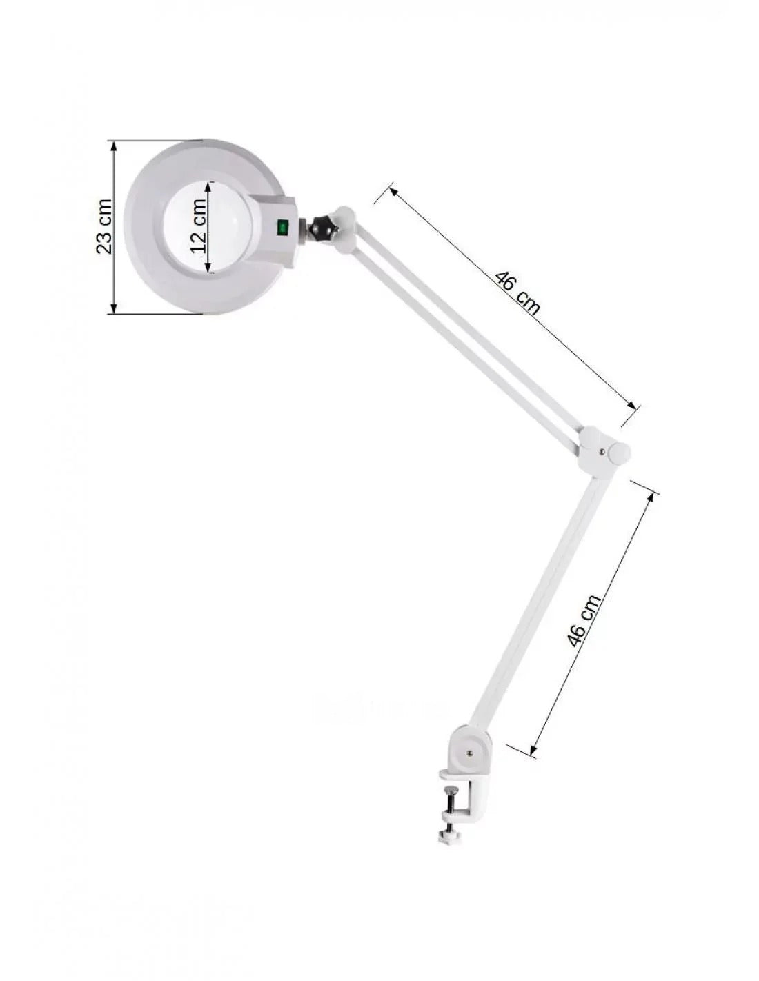 Lampa z lupą Vega 3 dioptriez uchwytem stołowym