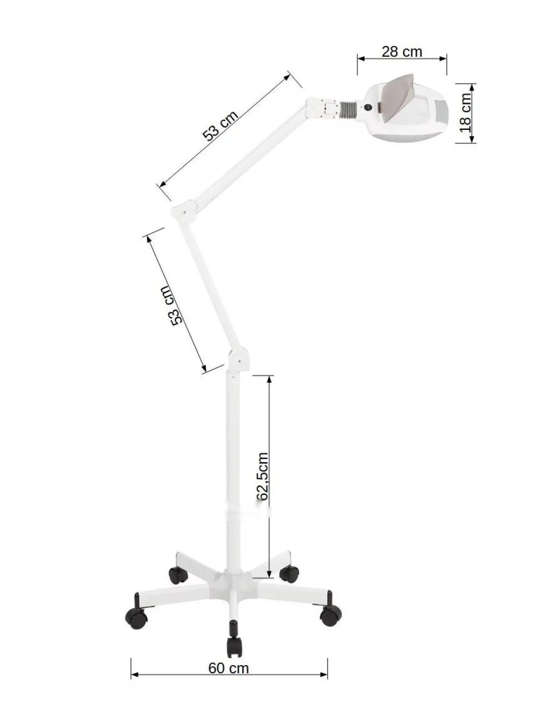 Lampa LED z lupą Rigel 3 - 5 dioptrii ze stojakiem
