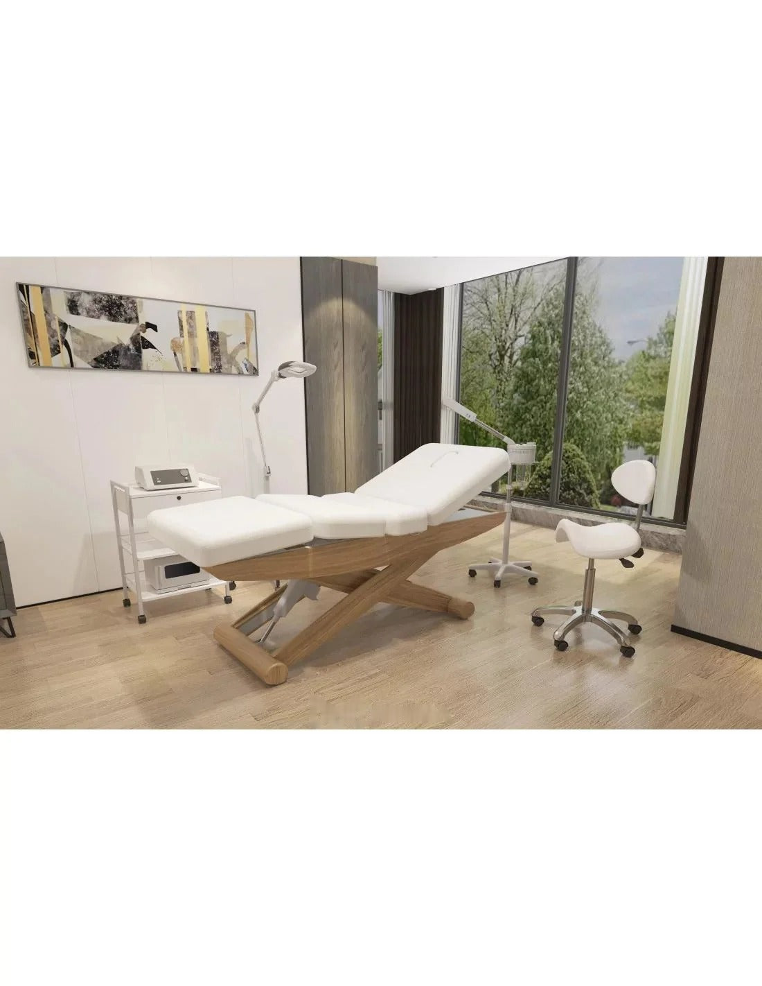 Elektryczna leżanka SPA Peony SPLIT E3 – teak/biały