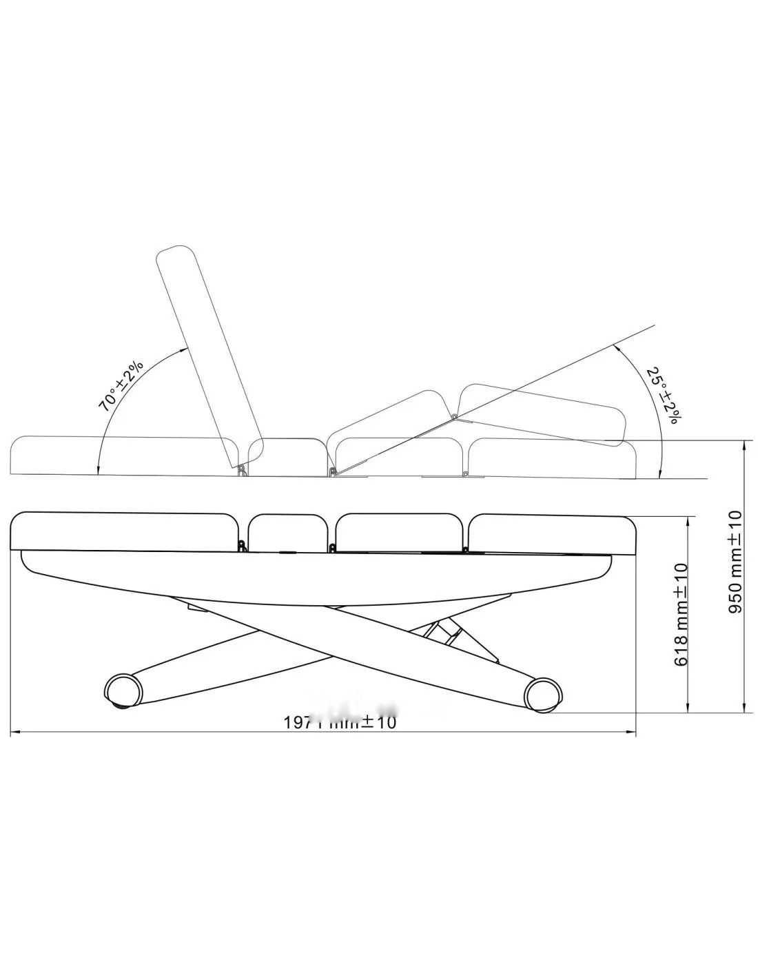 Elektryczna leżanka SPA Peony SPLIT E3 – teak/biały