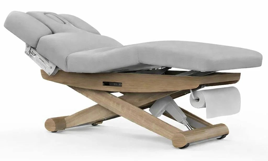 Elektryczna leżanka SPA Peony ARM PLUS E3-wibracyjny, teak/jasnoszary