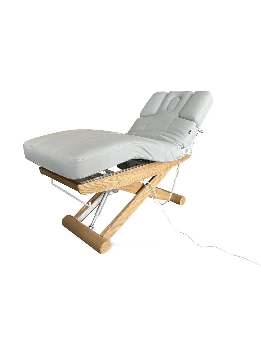 Elektryczna leżanka SPA Peony ARM PLUS E3-wibracyjny, teak/jasnoszary