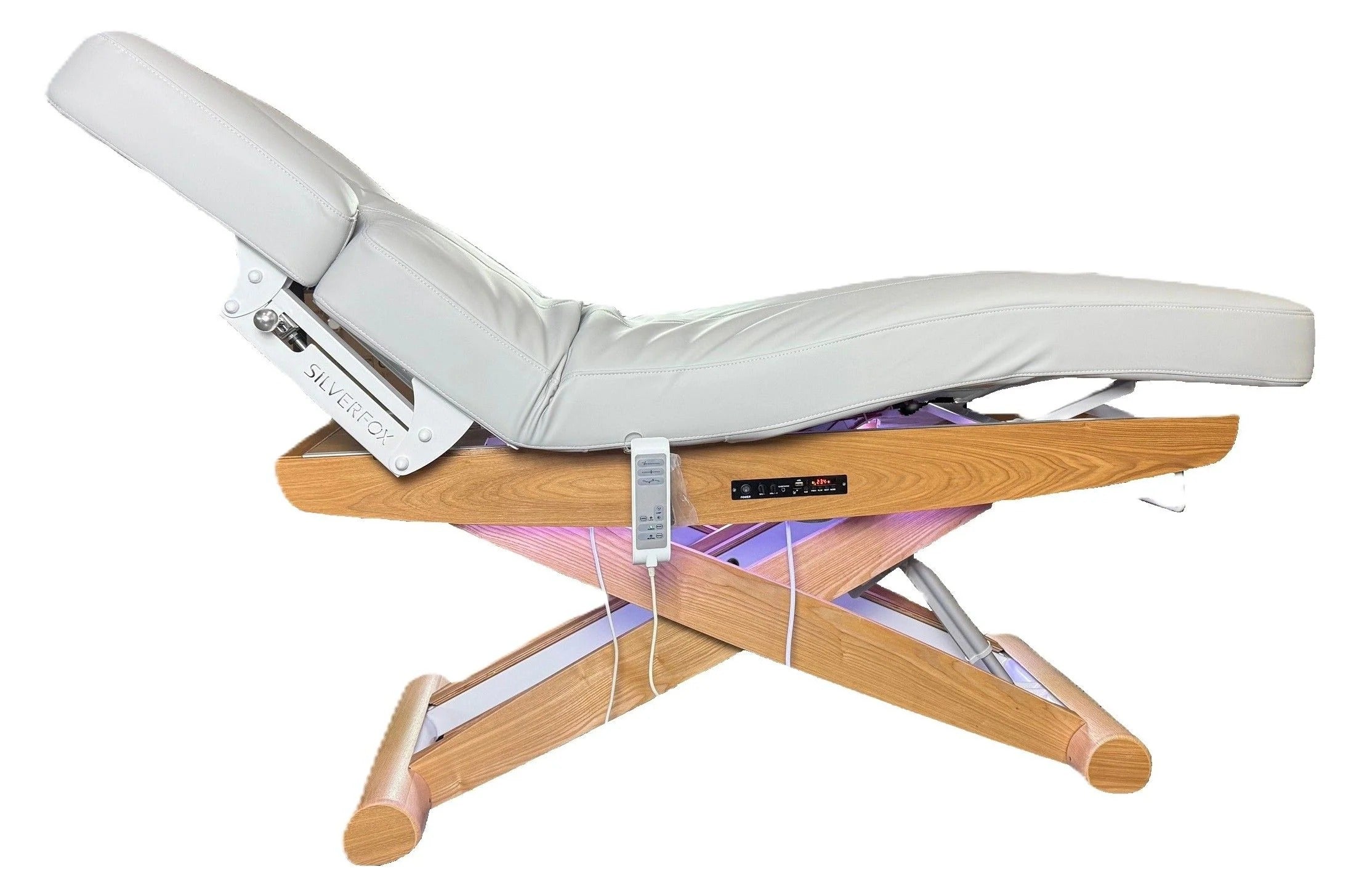 Elektryczna leżanka SPA Peony ARM PLUS E3-wibracyjny, teak/jasnoszary