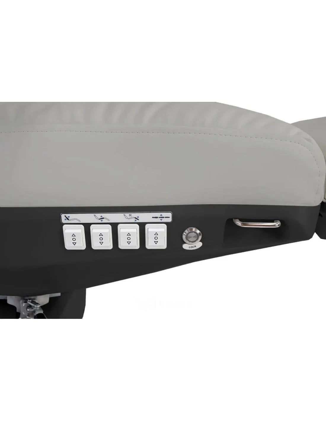 Elektryczne łóżko kosmetyczne Topaz DELUX PLUS E4 BLACK – czarny, jasnoszary