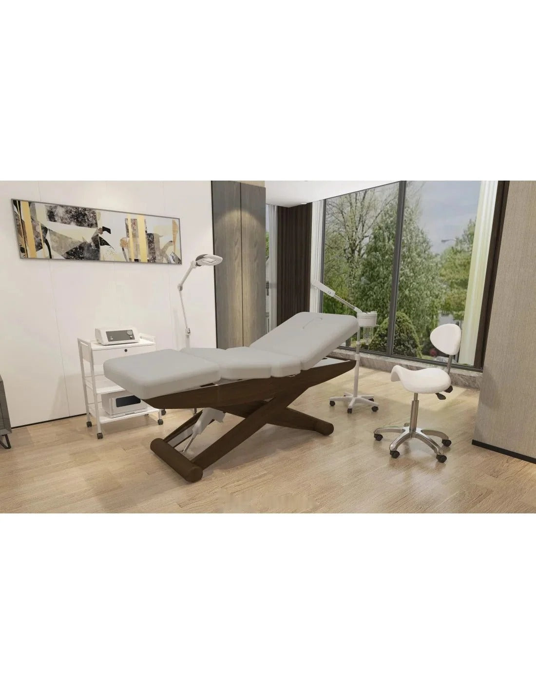 Elektryczna leżanka SPA Peony SPLIT E3 - czarny orzech/jasnoszary